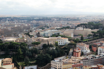 View from the cupola of Vatican Saint Peter's Cathedral 