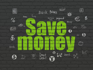 Money concept: Save Money on wall background