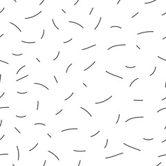 Hand-Drawn Lines Seamless Background - Cartoon Vector Elements of Curves, Strokes and Outlines Forming Modern Minimalist Texture