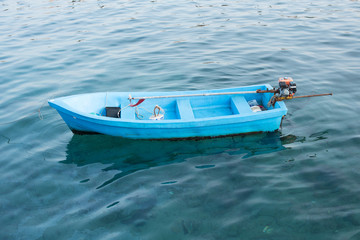 Fishing boat used for fishery moored at the port in thailand