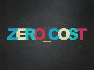 Business concept: Zero cost on School board background