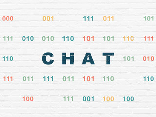 Web development concept: Chat on wall background