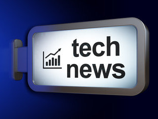 News concept: Tech News and Growth Graph on billboard background