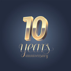 10th anniversary vector icon, logo