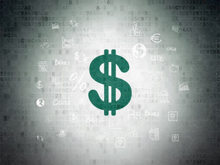 Money concept: Dollar on Digital Data Paper background