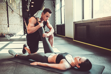 Couple working out