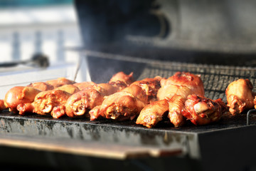 Fried Turkey pieces on a large baking sheet