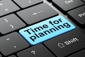 Fototapeta premium Timeline concept: Time for Planning on computer keyboard background