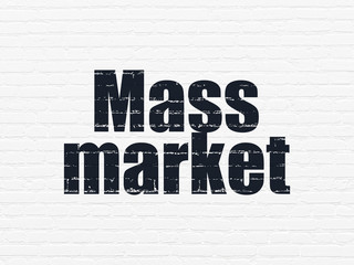 Advertising concept: Mass Market on wall background