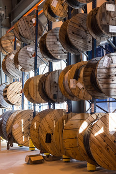 Large rolls of cable in stock. address warehouse