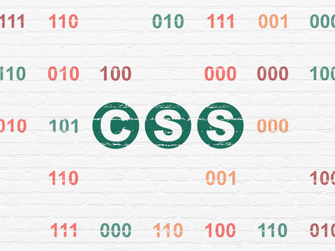 Database concept: Css on wall background