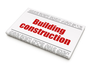 Fototapeta premium Constructing concept: newspaper headline Building Construction