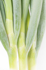 Green Onions isolated on white.