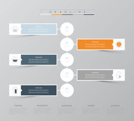 Timeline infographic data visualization. Vector illustration.