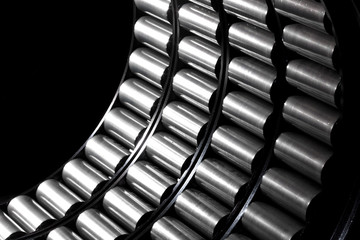 set of bearings from inside, illumination from left side. Black and white photography. I can be...