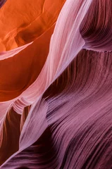 Photo sur Aluminium Canyon Pink peach wave shapes photographed at slots canyons in Arizona
