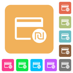 Obraz premium Shekel credit card rounded square flat icons