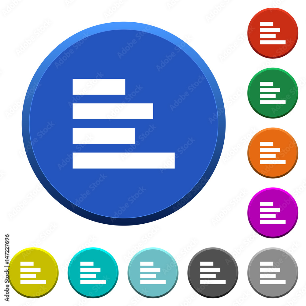 Poster text align left beveled buttons