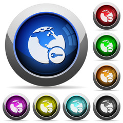 Secure internet surfing round glossy buttons