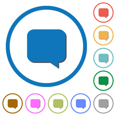 Message bubble icons with shadows and outlines