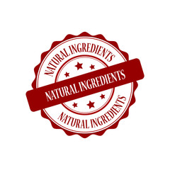 Natural ingredients red stamp illustration