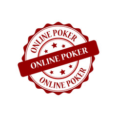Online poker red stamp illustration