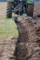 Tractors ploughing