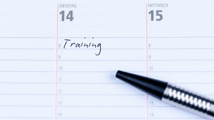 Kalender mit Eintrag - Training