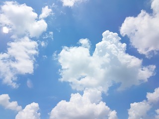 Naklejka na ściany i meble Blue sky with cloudy background