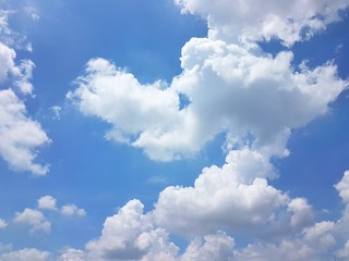 Naklejka na ściany i meble Blue sky with cloudy background