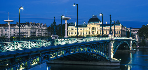 Famous bridge and University in Lyon