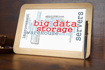 Obraz premium blackboard with big data word cloud