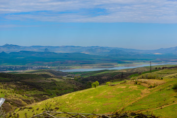 Fototapeta na wymiar Amazing view Aghstev reservoir, on Armenian-Azerbaijan state border