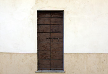 Wooden door in a wall
