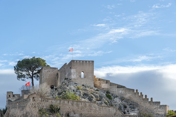 Fototapeta na wymiar Xativa Castle in the morning. Valencia, Spain