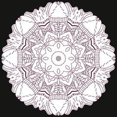 Uncolored symmetric tracery for colouring. Can be used as adult coloring book, coloring page, card, invitation.