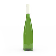 Wine bottle isolated 3d rendering