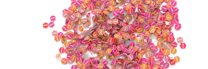 Infinite stop signs, original 3d rendering