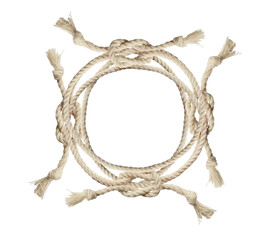 Beige cotton rope round frame