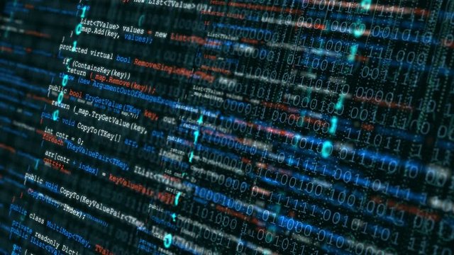 Simple Programming Code Background. Abstract Seamless Loop Animation.