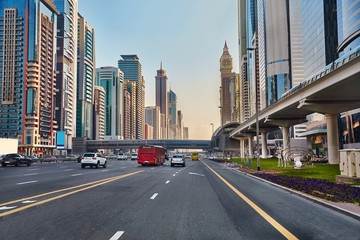 Fototapeta na wymiar Driving in Dubai
