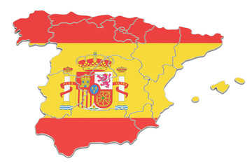 Spain map, 3D rendering