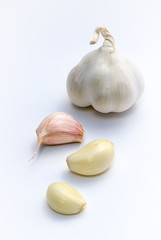 Garlic (Allium sativum) isolated on white background