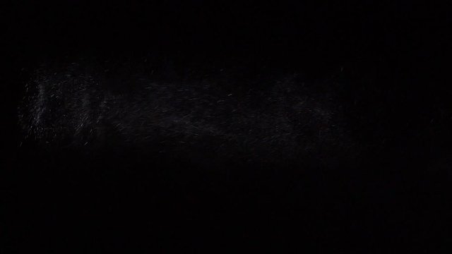 Some dust of liquid particles flowing on dark background