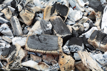 Wood coal. Wood charcoal. Charcoal background