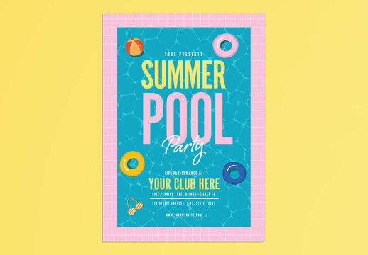 Pool Party Event Flyer Layout