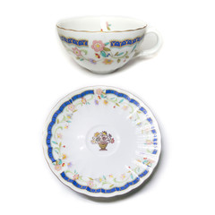 beautiful cup and saucer isolated