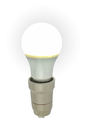 Lit up light bulb with light-emitting diode technology of cold light - isolated on white
