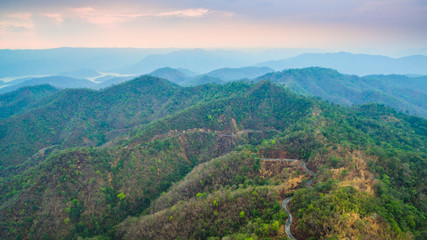 Naklejka premium The main road on the ridge is high and steep.
