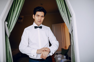Fototapeta premium a man in a white shirt